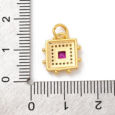 Brass Micro Pave Cubic Zirconia Charms KK-U033-02M-1
