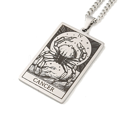Non-Tarnish 304 Stainless Steel Tarot Pendant Necklaces NJEW-A026-01P-04-1