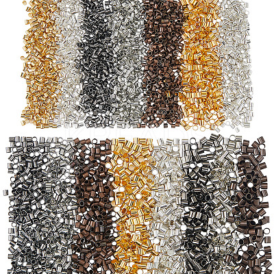 4500Pcs 15 Styles Brass Crimp Beads KK-PA0001-08-1
