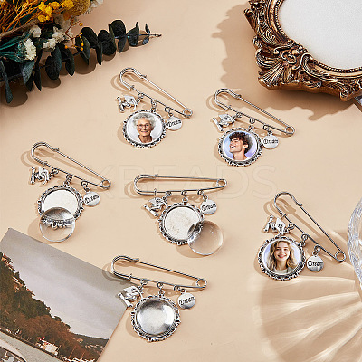 6Pcs Stainless Steel Brooch Findings JEWB-NB00001-1