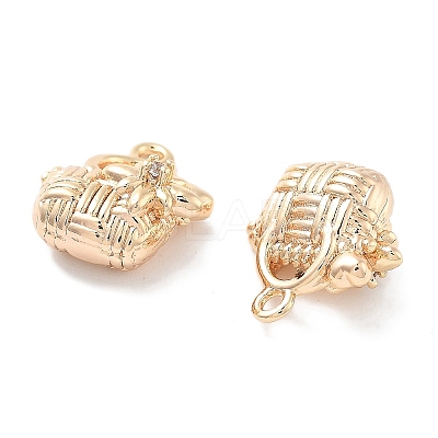 Brass Micro Pave Cubic Zirconia Pendants KK-M102-44G-1