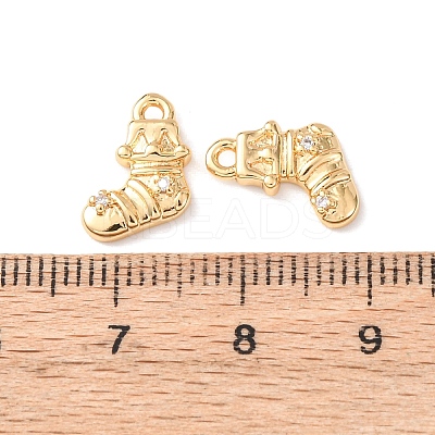 Brass Micro Pave Clear Cubic Zirconia Pendants KK-A284-17C-G-1