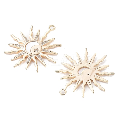 Rack Plating Brass Shell Pendants KK-A183-54G-1