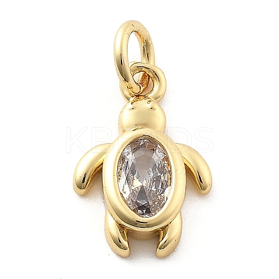 Brass Micro Pave Cubic Zirconia Pendants KK-Q029-02C-G-1