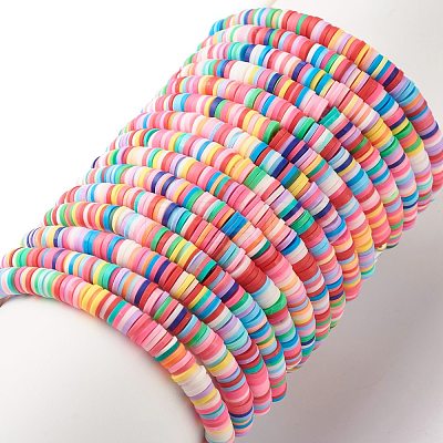 30Pcs 30 Style Polymer Clay Heishi Beaded Stretch Bracelets Set with Inspiration Word BJEW-JB07593-1