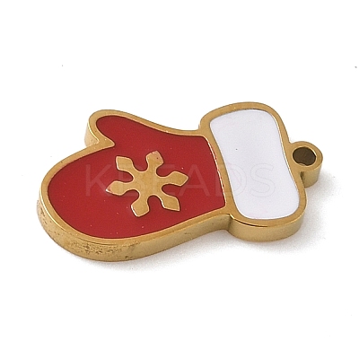 Christmas Themes 304 Stainless Steel Enamel Charms LS-STAS-K312-04E-G-1