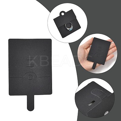 50Pcs Rectangle Foldable Paper Jewelry Display Cards for Rings CDIS-FS0001-31B-1