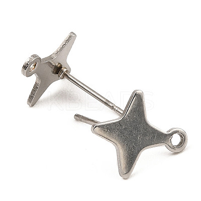 Non-Tarnish Star Shape 201 Stainless Steel Stud Earrings Findings STAS-Q251-02P-1