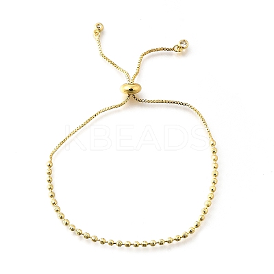 Brass Round Beads Slider Bracelets for Women BJEW-D317-13B-G-1