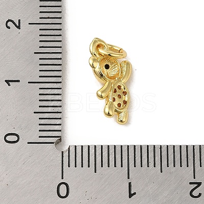 Brass Micro Pave Clear Cubic Zirconia Pendants KK-R162-004H-G-1
