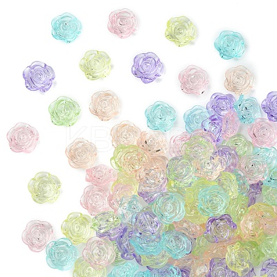 120Pcs 6 colors Transparent Acrylic Beads OACR-YW0002-33-1