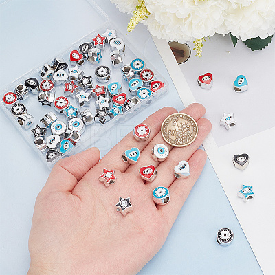 72Pcs 12 Style CCB Plastic European Beads CCB-AR0001-09-1