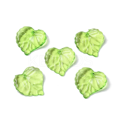 Green Transparent Acrylic Leaf Pendants for Chunky Necklace Jewelry X-DBLA410-9-1