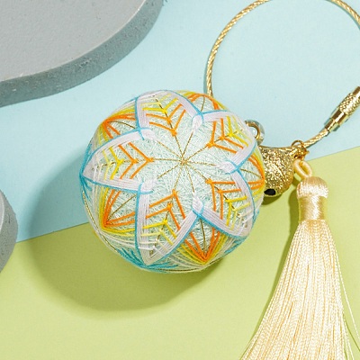 DIY Embroidery Temari Ball Keychain Kits DIY-I064-A06-1