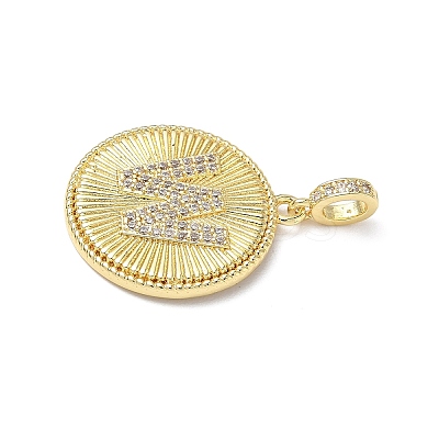 Brass Micro Pave Clear Cubic Zirconia Pendants KK-L253-17G-W-1