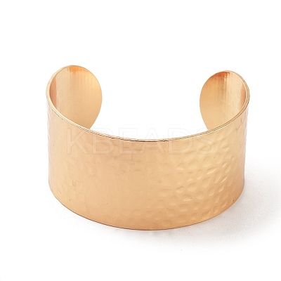304 Stainless Steel Textured Wide Open Cuff Bangles for Women BJEW-Z067-01G-01-1