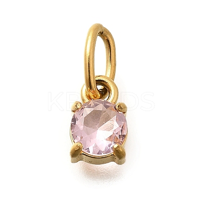 304 Stainless Steel Rhinestone Charms STAS-M109-06G-1