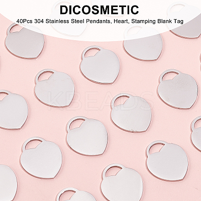 40Pcs 304 Stainless Steel Pendants STAS-DC0007-24-1