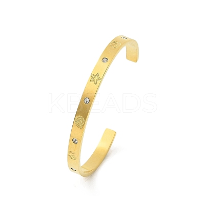 304 Stainless Steel Cuff Bangles BJEW-P348-02C-G-1