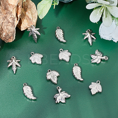 20Pcs 5 Style 201 Stainless Steel Pendants STAS-UN0030-22-1