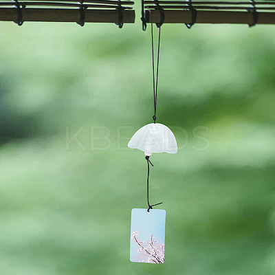 Japanese Style Ceramic Wind Chimes AJEW-WH0609-148B-1