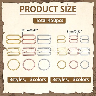 450Pcs 18 Styles Alloy Swimsuit Bra Tops DIY-ME0001-87-1