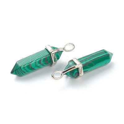Synthetic Malachite Pointed Pendants G-M378-01P-A13-1