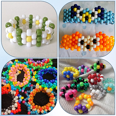 800Pcs Opaque Plastic Beads KY-SP0001-47A-1