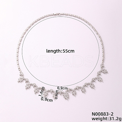 Minimalist Flower Brass Micro Pave Cubic Zirconia Pendant Necklaces for Women TI5363-1-1