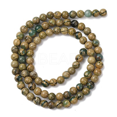 Natural Green Dragon Veins Beads Strands G-D098-A01-4mm-1