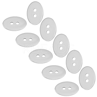 2-Hole Flat Oval 304 Stainless Steel Sewing Buttons for Bracelet Making STAS-UN0011-51P-1