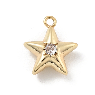 Brass Micro Pave Cubic Zirconia Pendants KK-D283-14G-1
