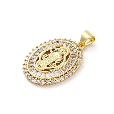 Brass Micro Pave Cubic Zirconia Pendants KK-S510-44G-02-1