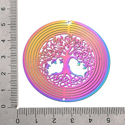 Tree of Life 201 Stainless Steel 3D Rotating Hanging Wind Spinner STAS-C166-05RC-1