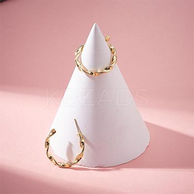 Stainless Steel Round Twist Stud Earrings Women JE1106A-1
