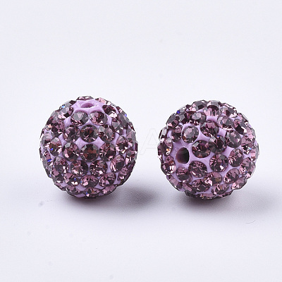 Handmade Polymer Clay Rhinestone Beads RB-S250-12mm-A27-1