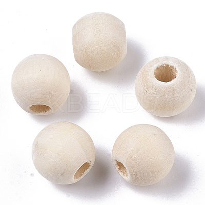 Unfinished Natural Wood European Beads WOOD-Q041-04E-1