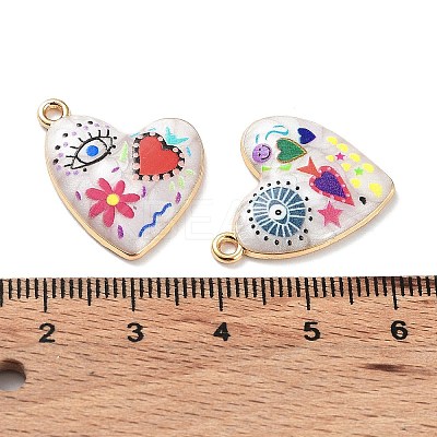 Rack Plating Alloy Enamel Pendants FIND-E043-01KCG-1