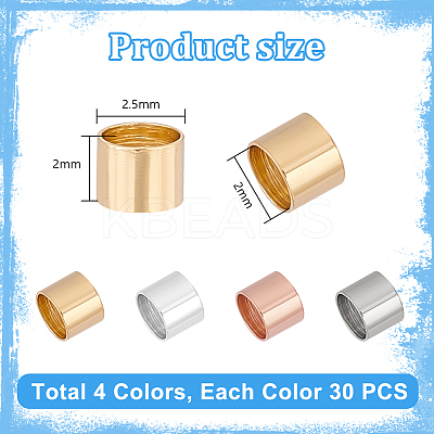 120Pcs 4 Colors 304 Stainless Steel Beads STAS-PH0005-74-1