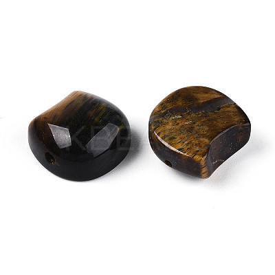 Natural Tiger Eye Cat Head Shape Beads G-T144-05B-1