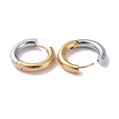 Two Tone 304 Stainless Steel Hinged Hoop Earrings for Women EJEW-A073-01C-1