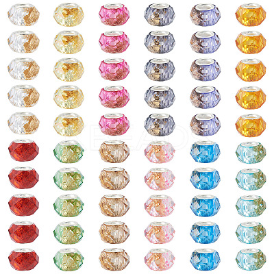 84Pcs 12 Colors Transparent Resin Rondelle European Beads RESI-TA0004-73-1