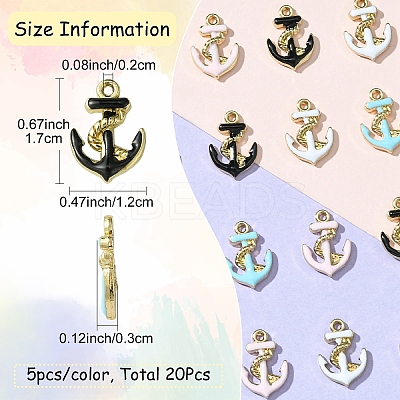 20Pcs 4 Colors Enamel Pendants ENAM-YW0005-33-1