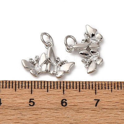 Brass Micro Pave Cubic Zirconia Pendants KK-P308-38P-1