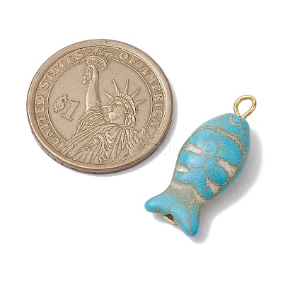 Synthetic Turquoise Pendants PALLOY-JF02655-1