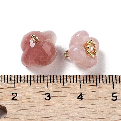 Natural Agate Osmanthus Flower Charms G-Z052-02A-1