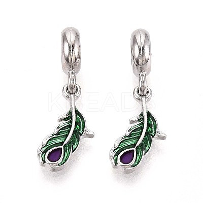 Rack Plating Alloy Enamel European Dangle Charms MPDL-N039-039-1