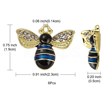 6Pcs Rack Plating Alloy Enamel Pendants ENAM-YW0002-56G-1