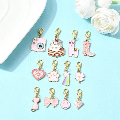 12Pcs Alloy Enamel Pendant Decoration HJEW-YW00093-04-1