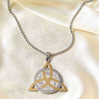 201 Stainless Steel Pendant Necklaces LS-NJEW-R019-01G&P-1